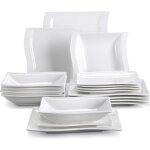 Malacasa s�rie flora 18pcs service de table porcelaine 6 assiette creuse 6 assiettes plates 6 assiette ...