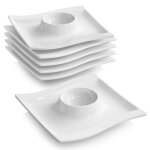 Coquetier - malacasa - srie flora - lot de 6 - porcelaine - service petit djeuner