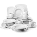 Malacasa srie julia 30pcs service de table en porcelaine 6 pcs assiette  plates / dessert / creuses ...