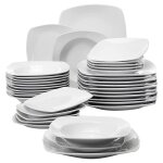 Service de table porcelaine malacasa srie julia 36pcs - assiettes creuse assiette  dessert assiette ...