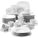 Malacasa srie julia 60pcs service de table en porcelaine 12 pcs assiette  plates / dessert / creuses ...