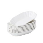 Malacasa srie regular lot de 8pcs assiette bol frites panier frite cramique porcelaine blanc 19. 5 ...