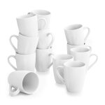 Malacasa vaiselles s�rie elisa 12pcs mugs porcelaine blanc service � th� caf� tasses pour eau lait 360ml ...