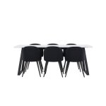 Malaga ensemble pour salle à manger table de salle à manger 90x200cm blanc et 6 skagen chaise velours ... Malaga ensemble pour salle à manger table de salle à manger 90x200cm blanc et 6 skagen chaise velours ...