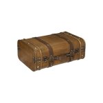 Malle cantine - marron - 45x30x19cm - bois massif - vintage - petit meuble complment