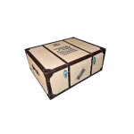 Malle de rangement table basse imprime vintage style voyage - visa