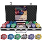 Mallette daccessoire de casino - tony - 300 jetons - cramique - 2 jeux de cartes - mixte