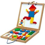 Mallette aimant�e magn�tique bois enfant coffret g�oforme djeco 42 pi�ces