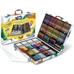 Mallette de lartiste 140 pieces : crayons cire crayons couleurs feutres lavables feuilles - coffret