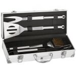Set de grillades - mallette grill - ustensiles en acier inoxydable - tui en aluminium - qualit professionnel ...