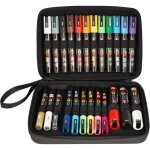 Mallette marqueurs peinture - zokko - 24 posca (pc1mc / pc3m / pc5m / pc8k) - aquarellable - mallette ...