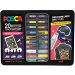 Mallette mtal de 20 marqueurs posca groovy colours