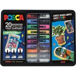 Mallette mtal de 20 marqueurs posca pop colours