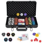 Costway mallette de poker en aluminium - 300 jetons - 2 jeux de cartes - 5 dés et 3 jetons de croupier ... Costway mallette de poker en aluminium - 300 jetons - 2 jeux de cartes - 5 dés et 3 jetons de croupier ...