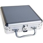 Mallette de rangement pour 100 jetons de poker - imitation aluminium - fond plastique