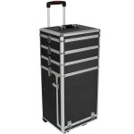 Mallette trolley  roulette valise esthtique coiffure bote  maquillage bijoux noir 2008019 / 2