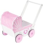 Landau poussette pour poupes trotteur en bois - poussoir 47 * 265 * 40 - jouet en bois chariot rose