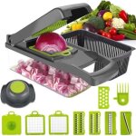 Mandoline cuisine 12 en 1 multifonction coupe lgume avec lame en acier inoxydable sparateur filtre ...