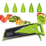 Mandoline cuisine 5 en 1 en acier inoxydable mandoline multir�pes trancheuses coupe de tranches de l�gumes ...