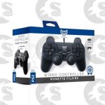 Manette filaire pour sony playstation 1 et 2 - ps1 - ps2 - noire freaks and geeks