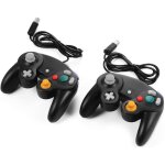 Manette gamecube filaire compatible wii - contr�leur de jeu ergonomique avec double joystick - pack 2 ...
