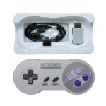 Manette de jeu 2. 4ghz avec bouton violet pour snes super nintendo classic mini