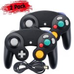Manette de jeu - nintendo - lot de 2 - noir - filaire - compatible wii et gamecube