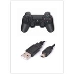 Manette de jeu ps3 noir + c�ble