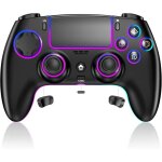 Manette de jeu pour ps5 - edilix - �clairage rgb - joystick effet hall - double vibration - turbo - batterie ...