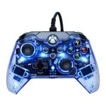 Manette de jeu - xbox series xs xbox one et pc - led afterglow - filaire - pdp - transparent