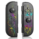 Manette joy - con n�on rgb tonnerre gamepad compatible nintendo switch 1 oled - sans fil bluetooth turbo ...