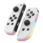Manettes joy - con sans fil nintendo switch 2 blanc oled lite led rgbic - rechargeable bluetooth jeu ...