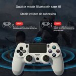 Manette ps4 dualshock 4. 0 v2 blanche / glacier white - jeu video console retro manette jeux video