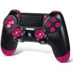 Manette sans fil pour ps4 - edilix - bjxoz - black rose - six axes - vibration - prise audio 35 mm - ...