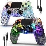 Manette sans fil pour ps4 - svatv - motif de fissure - lumi�re rgb - compatible ps4 / slim / pro / pc ...