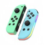Manette pour switch sans fil bluetooth contr�leurs gamepad (contr�leur non officiel) - vert / bleu clair ...