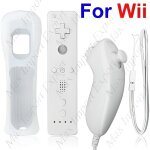 Manette de jeu - wii - remote + nunchuck - sans fil - tui de protection - capteur de mouvement