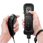 Manette wiimote et nunchuk avec étui de protection pour wii u et wii noir Manette wiimote et nunchuk avec étui de protection pour wii u et wii noir
