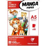Papier - clairefontaine - a5 - 50 feuilles - 100g - r�sistant � lencre - blanc