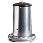 Mangeoire galva silo 15kg + couvercle gris