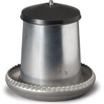 Mangeoire galva silo 5kg + couvercle gris