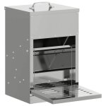 Mangeoire � p�dale pour poules - vidaxl - argent - acier galvanis� - 25x42x40 cm - capacit� 4 kg