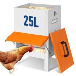 Mangeoire poules m�tal 50 lb distributeur volaille suspendu avec couvercle sans gaspillage