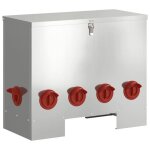 Mangeoire pour poules - vidaxl - argent - acier galvanis� - 605x29x51 cm - capacit� 25 kg - r�sistant ...