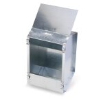 Mangeoire � tr�mie poule et rongeurs en t�le galvanis�e avec couvercle 15kg - river systems gris