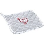 Manique en coton et lin - aubry gaspard - 20x20cm - poule fleur - gris