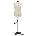 Mannequin de robe ajustable - happiness - cr�me - taille m - 40 - 46 - buste 102 - 117 cm - taille 76 ...