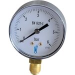 Manomtre eau et air - manomtre 0 / 6 bar diamtre 63mm - plastique - pour eau - 1 / 4 (8x13) - 6 bar ...