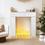 Manteau de chemin�e d�coratif - console de rangement cach� xl - 4 compartiments - meuble entr�e et salon ...