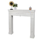 Manteau de chemine dcorative ? coloris blanc dimensions 107x17xh100 cm